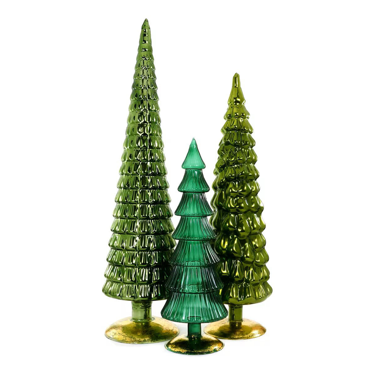 Large Green Hue Trees, Set of 3 Asst