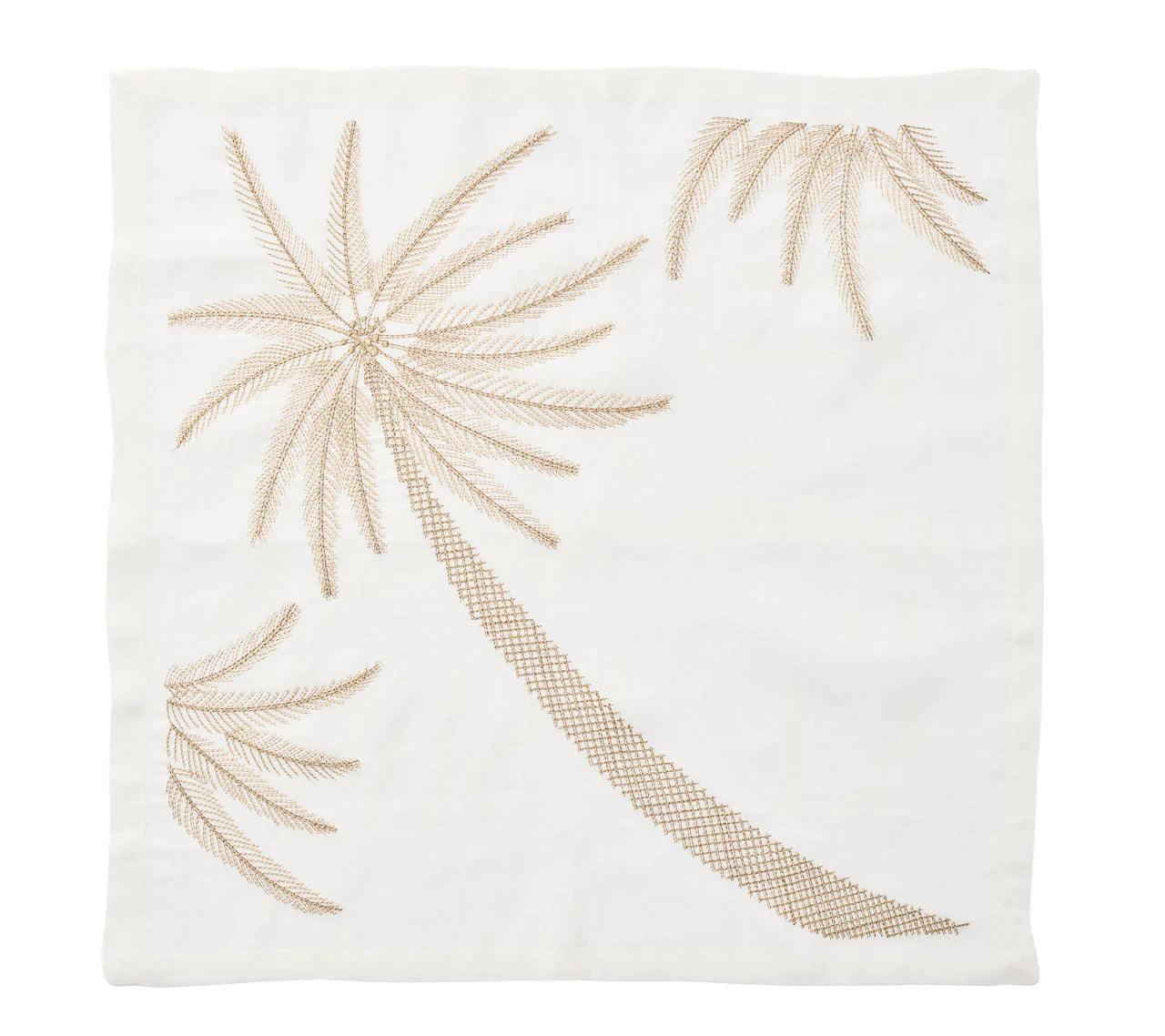 Palm Coast Napkin in White & Natural & Gold, Set of 4