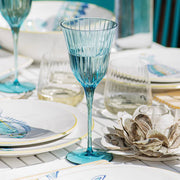 Natalia Teal Wine Glass