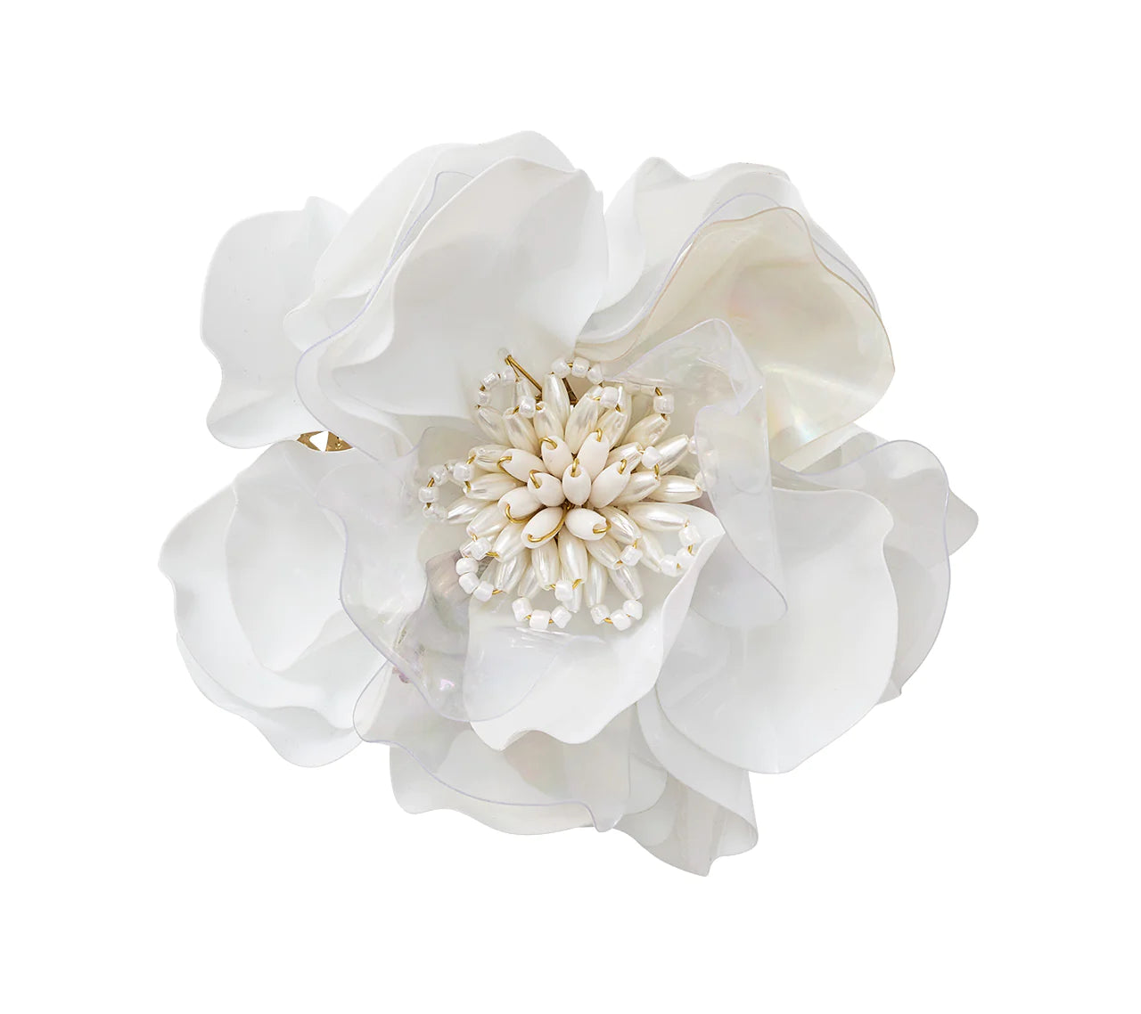 Gardenia Napkin Ring in White, Set of 4