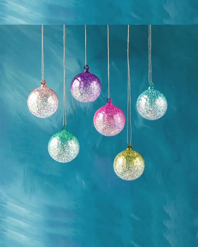 Glitterville Glitter Ombre Ball Ornament, Set of 12