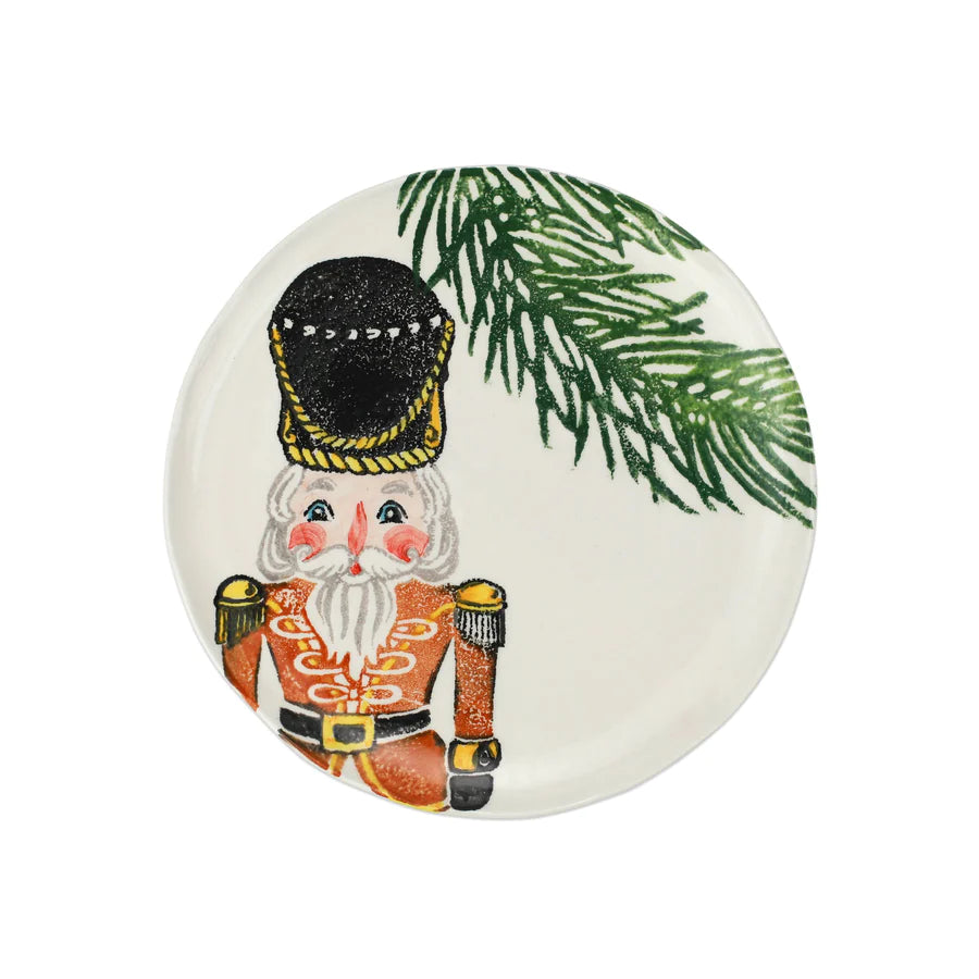 Vietri Nutcracker Gold Salad Plate