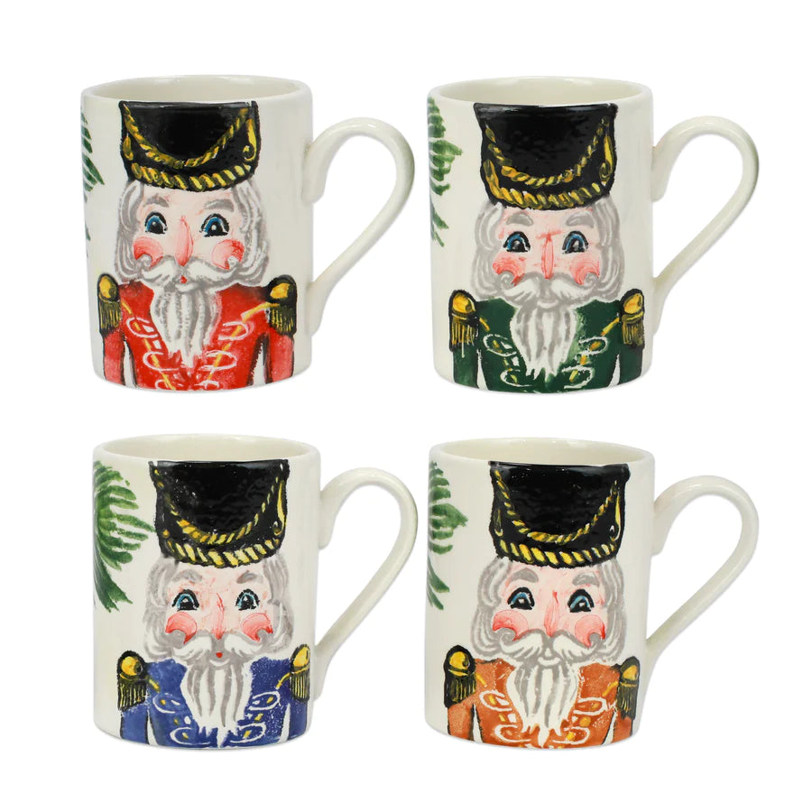 Vietri Nutcrackers Assorted Mugs, Set of 4