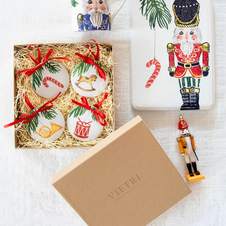 Vietri Nutcrackers Assorted Ornaments, Set of 4