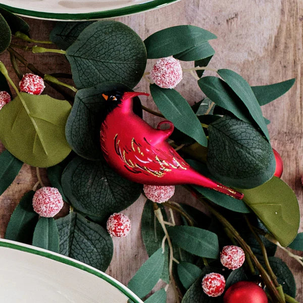 Figural Cardinal Glass Ornament