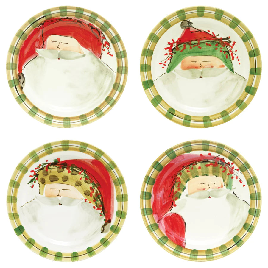 Vietri Old St Nick Asst Dinner Plates, Set of 4