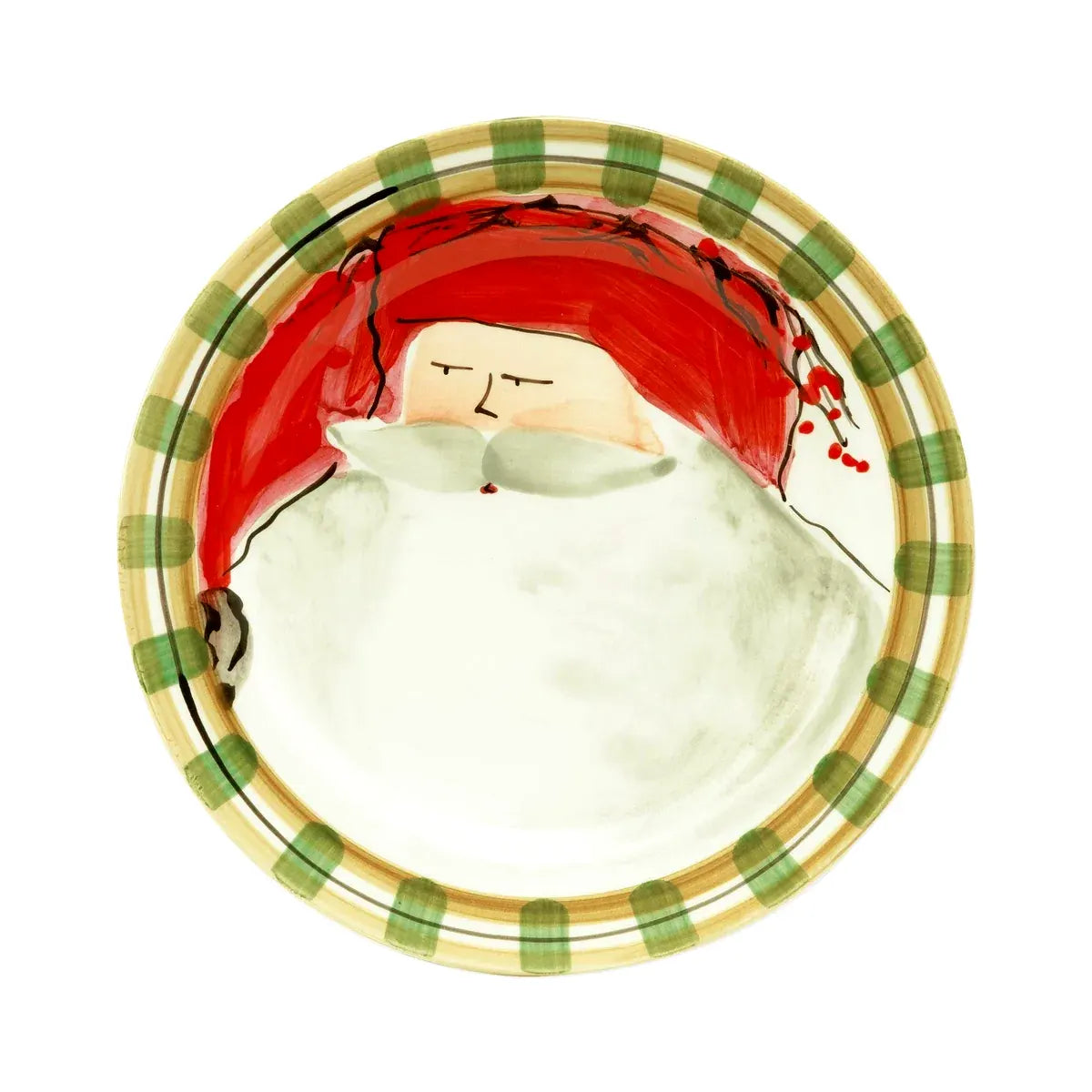 Old St. Nick Dinner Plate, Red Hat