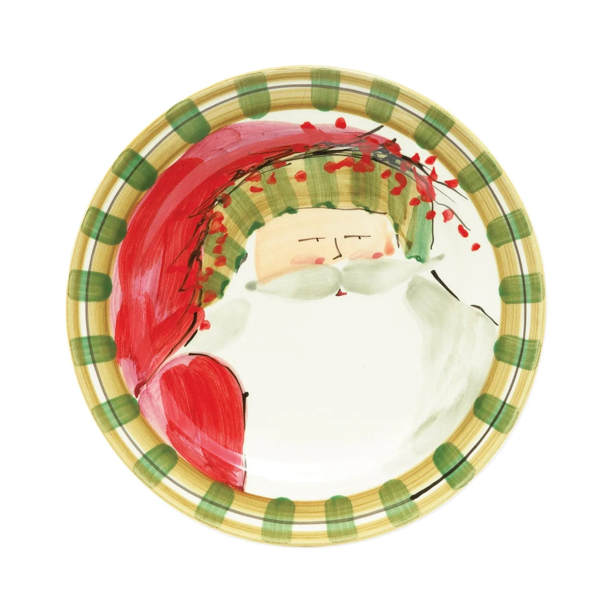Old St. Nick Dinner Plate, Striped Hat