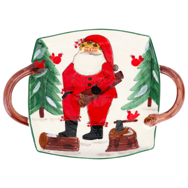 Old St. Nick Handled Square Platter