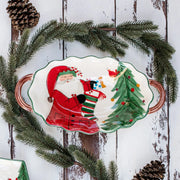 Old St. Nick Handled Scalloped Oval Bowl