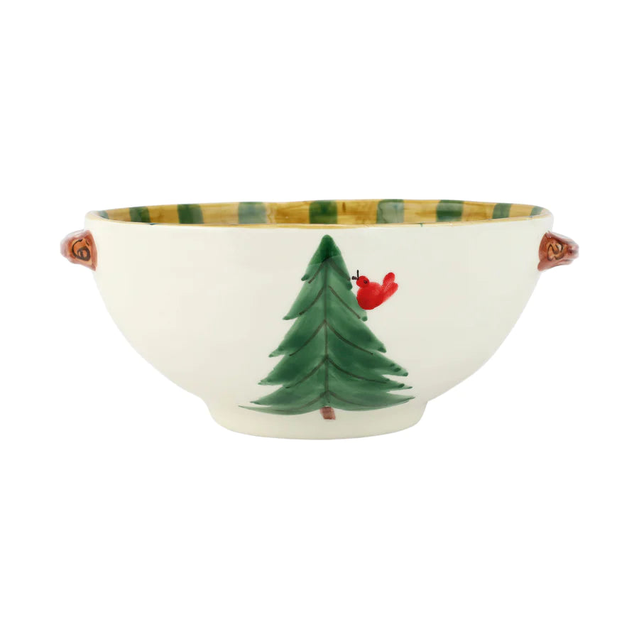 Old St. Nick Handled Bowl with Bird Watcher