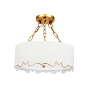 Mollie Pendant with Gold Accents, Gloss White