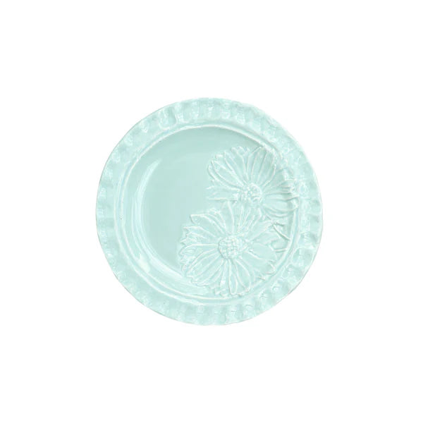 Pietra Fiori Aqua Canape Plate, Set of 4