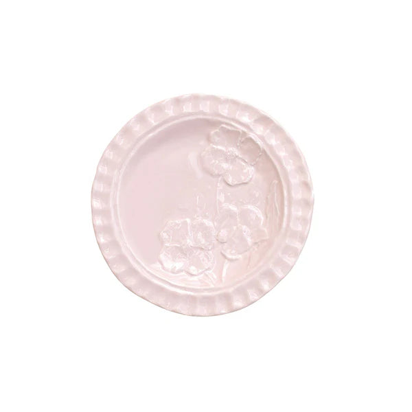 Pietra Fiori Pink Canape Plate, Set of 4