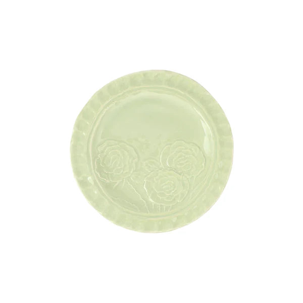 Pietra Fiori Pistachio Canape Plate, Set of 4