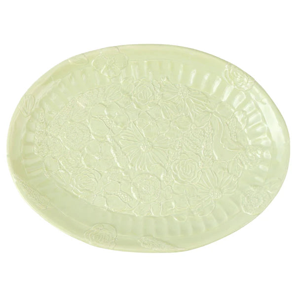 Pietra Fiori Pistachio Oval Platter