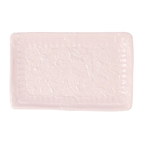 Pietra Fiori Pink Rectangular Platter
