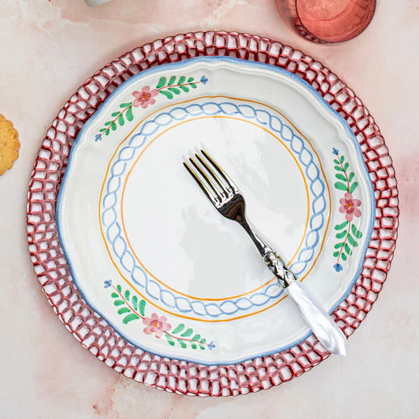 Pelli Glass Pink Charger Plate