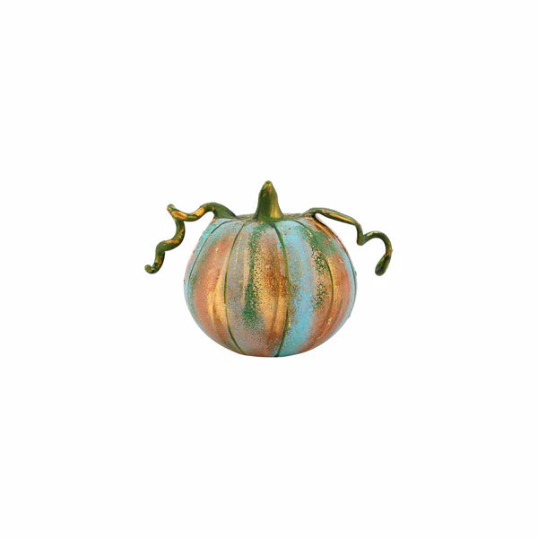 Pumpkins Figural Amber Glass Gourd