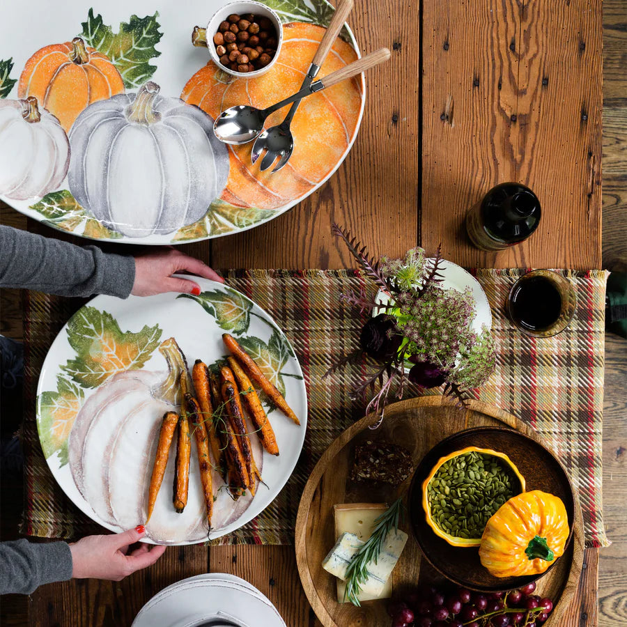 Vietri Pumpkin Round Platter with Pumpkin