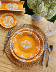 Paloma Orange Melamine Salad Plate, Set of 4