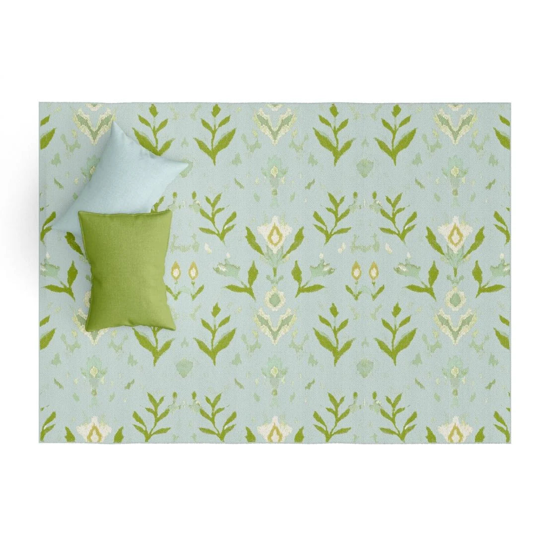 Petal Garden Aqua Floor Mat, More Sizes