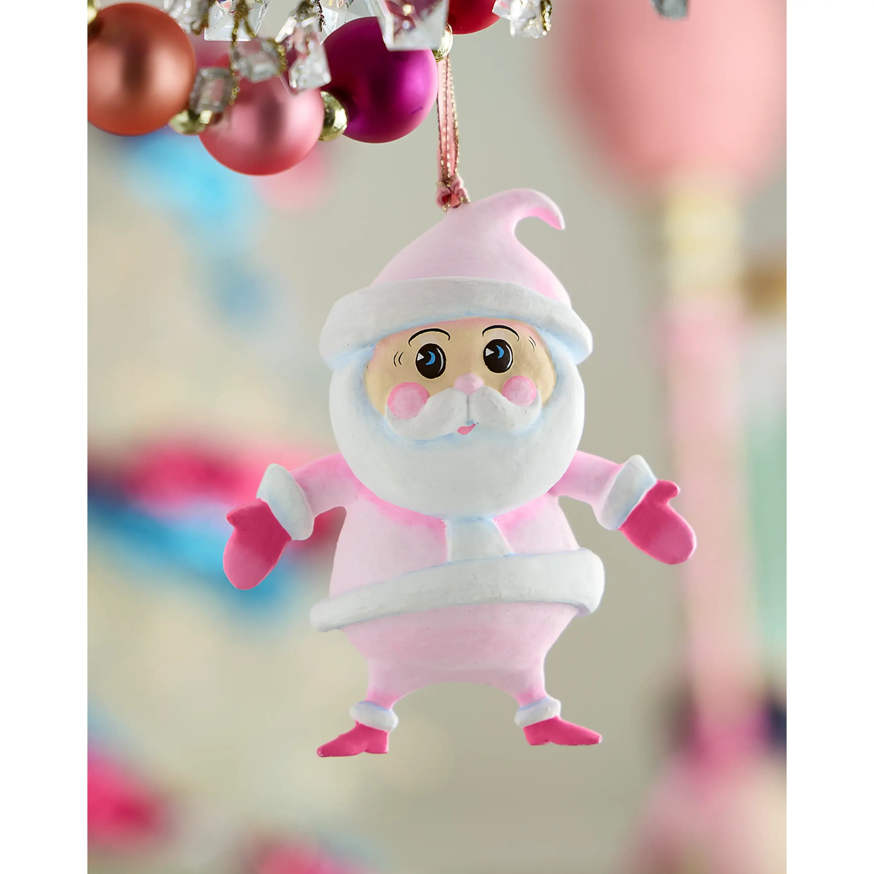 Rainbow Baby Papa Noel Ornament, Set of 4 Asst Colors