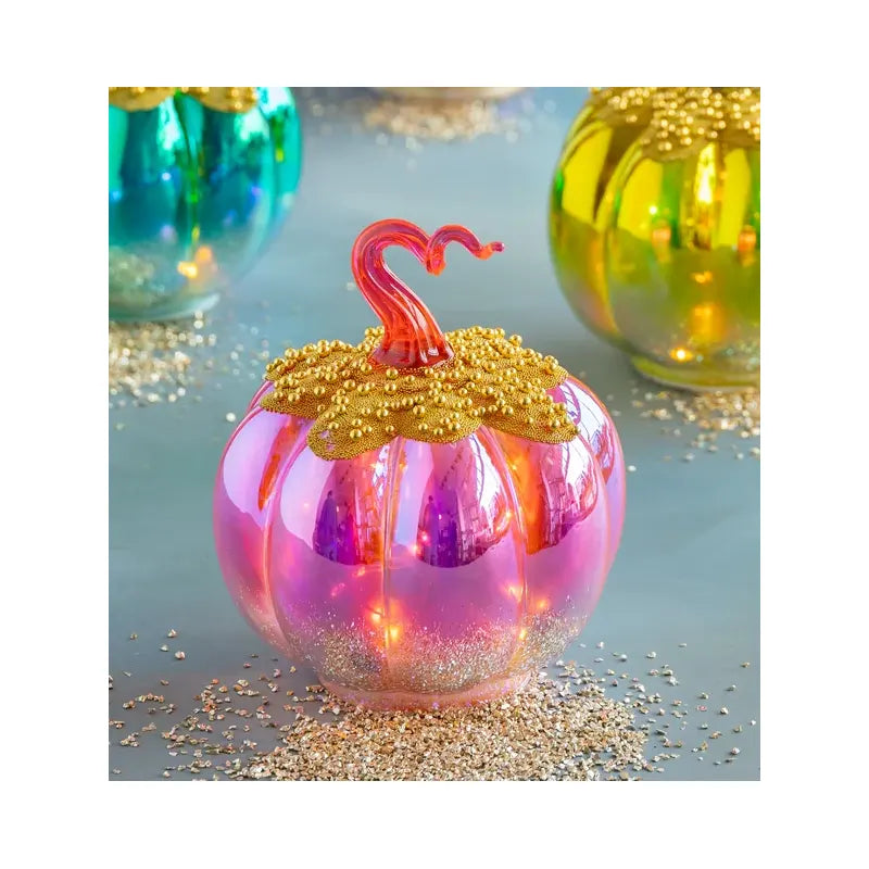 Lighted Pavé Pumpkins, 7.5"