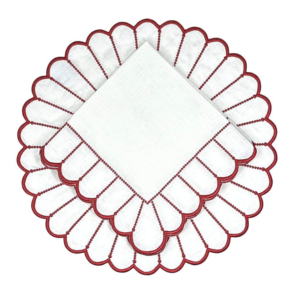 Studio Collection: Pippa Placemat - White/Red, Set of 4