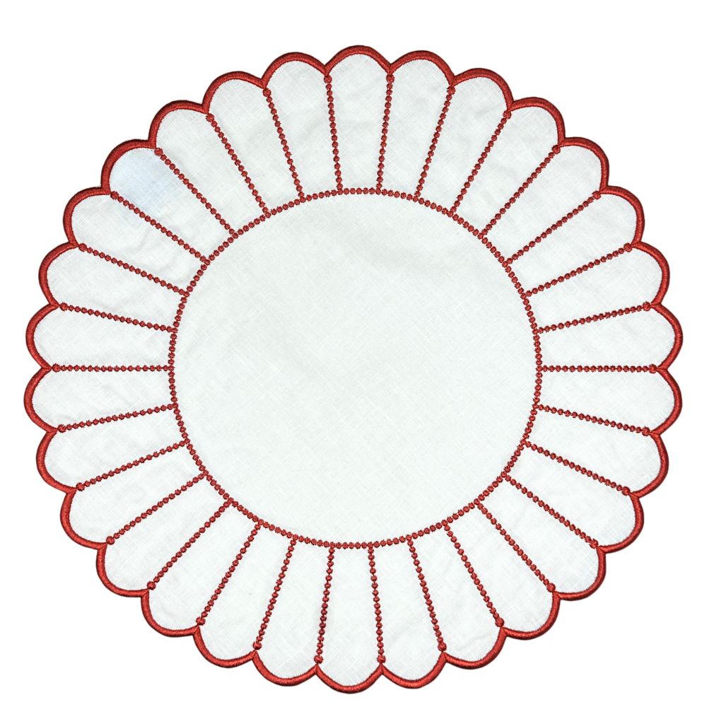 Studio Collection: Pippa Placemat - White/Red, Set of 4