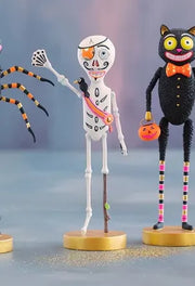 Glitterville Cat, Pumpkin Man, Spider, Pirate, Tabletop Figures