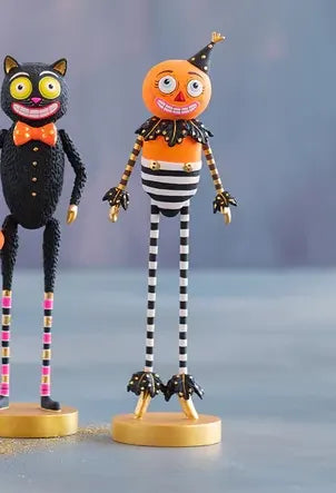 Glitterville Cat, Pumpkin Man, Spider, Pirate, Tabletop Figures