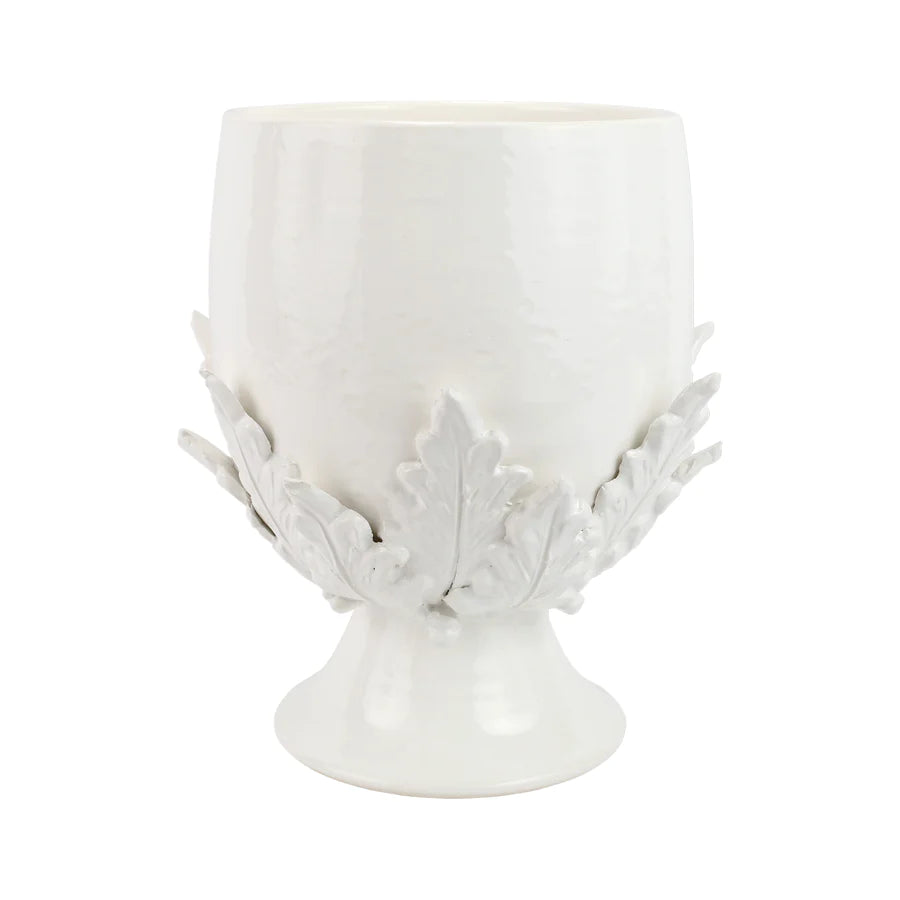 Vietri Acanthus Leaf Large Footed Cachepot