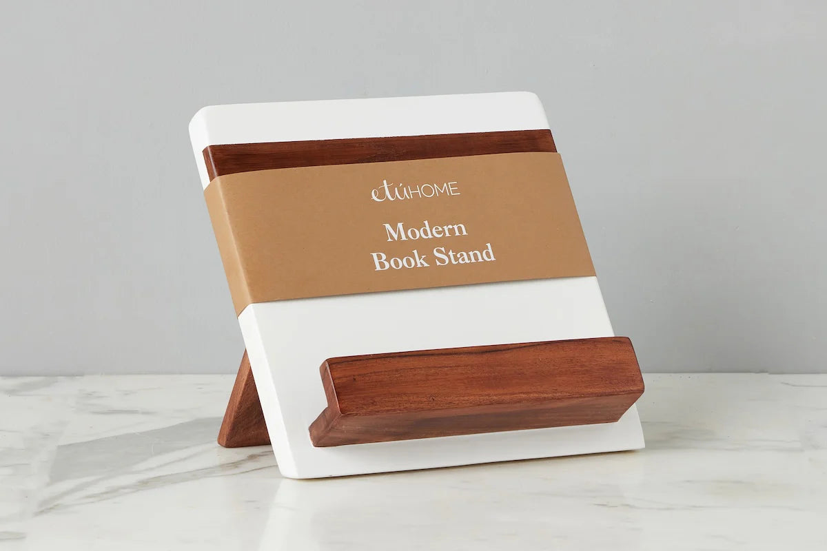 Modern iPad/Cookbook Holder, White