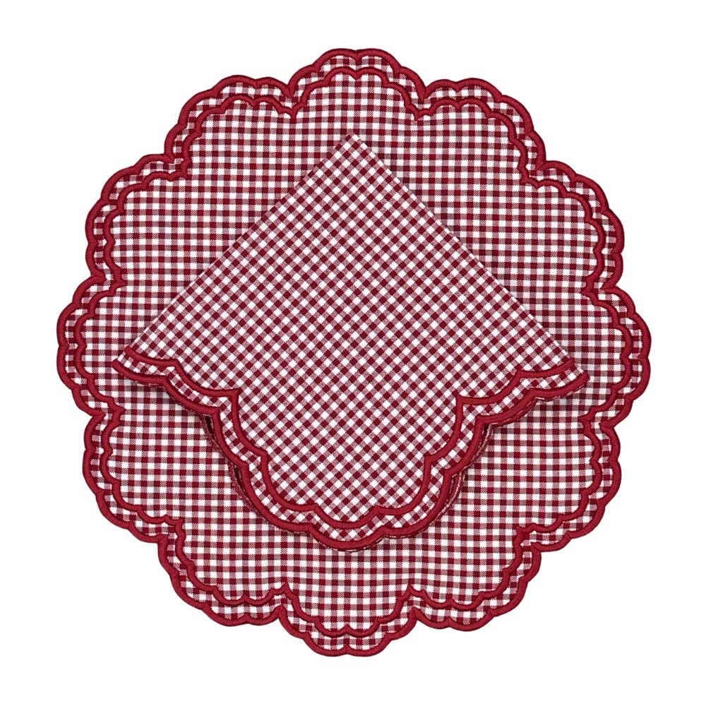 Bettina Placemat - Red Gingham, Set of 4