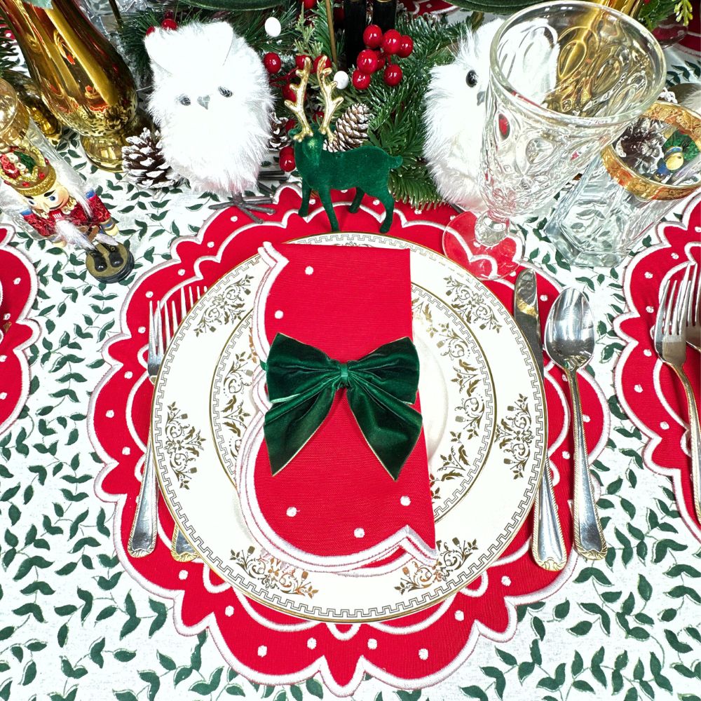 Ava Placemat - Red, Set of 4