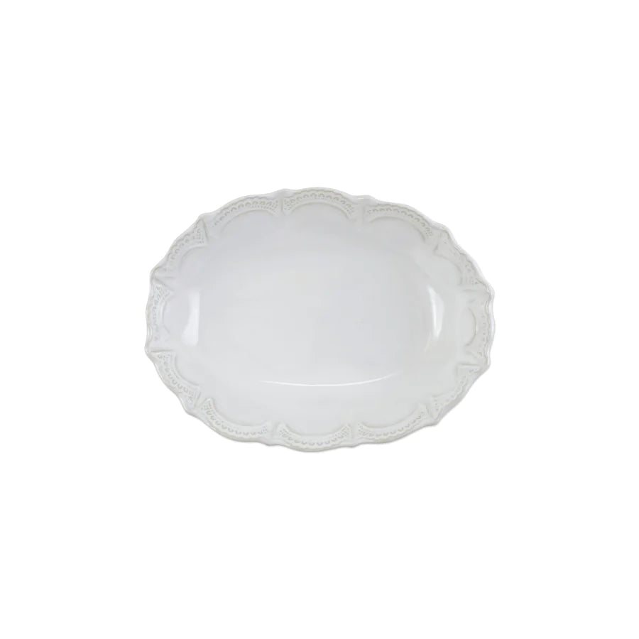 Incanto Stone White Lace Small Oval Bowl