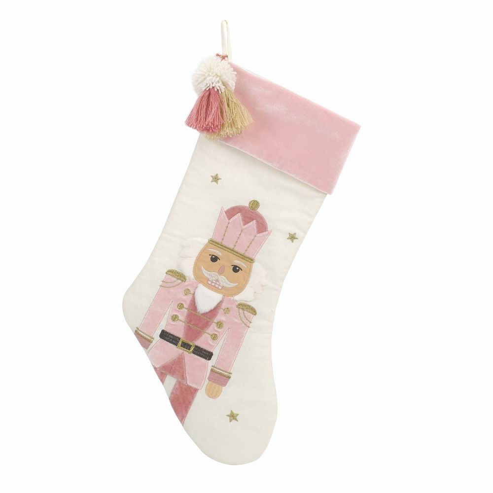 Pink Tassled Nutcracker Stocking