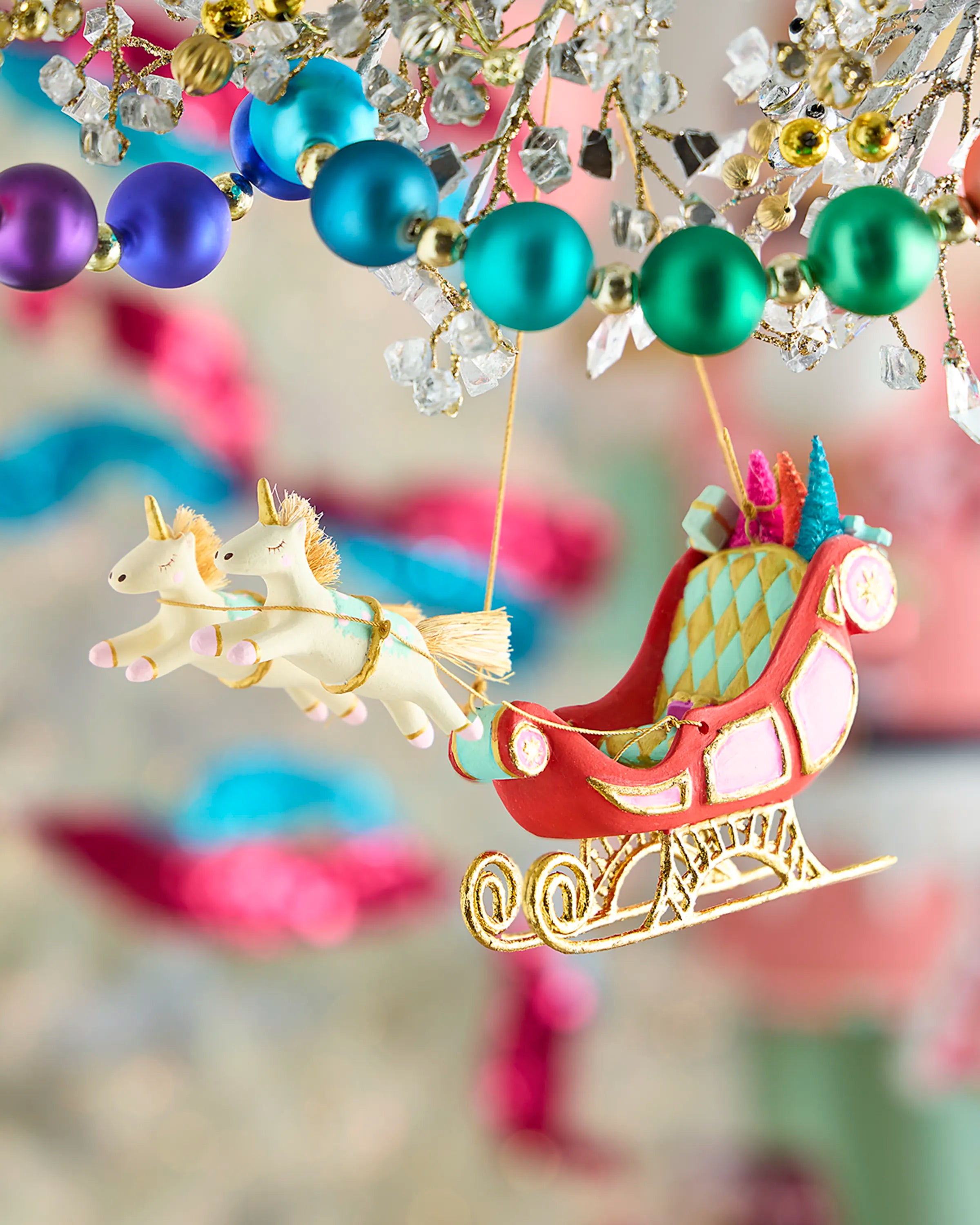 Glitterville Parisian Sleigh Ornament