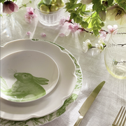 Green Bunnies Small Plates, Set of 4 Asst