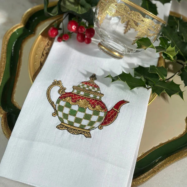Christmas Teapot Towel, Set of 2
