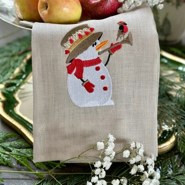 Snowman Harmony Linen Towel, Set of 2