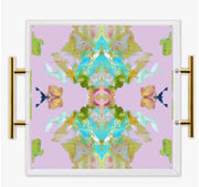 Laura Park, Stained Glass Lavender Acrylic Serving Tray with Handles