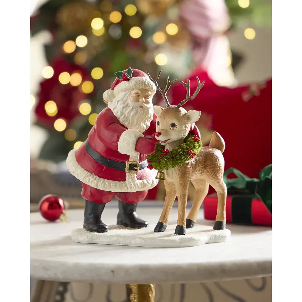 HO HO Santa with Rudolph