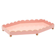 Eloise Large Blush and Gold Scalloped Metal Tray