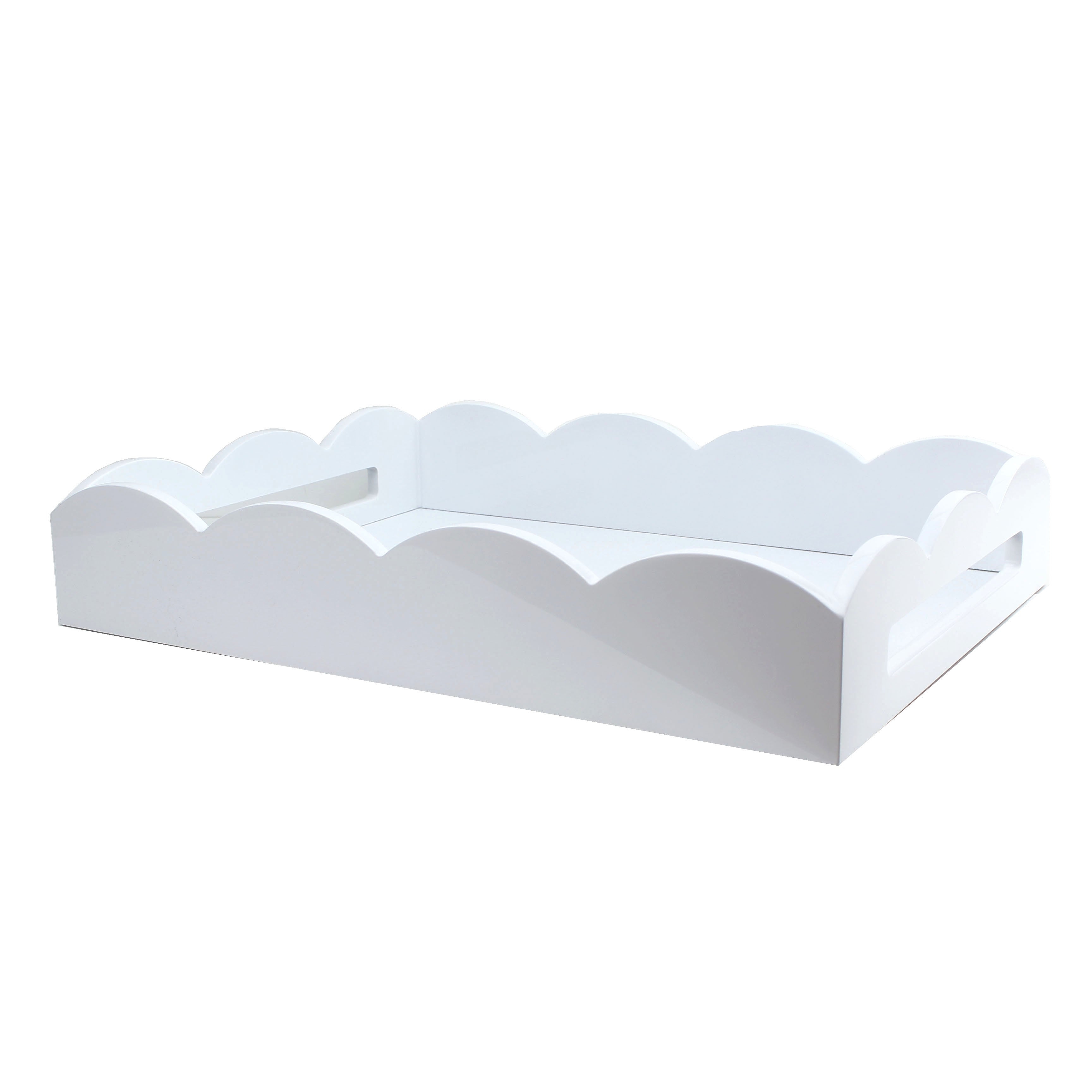 Medium White Scalloped Edge Tray