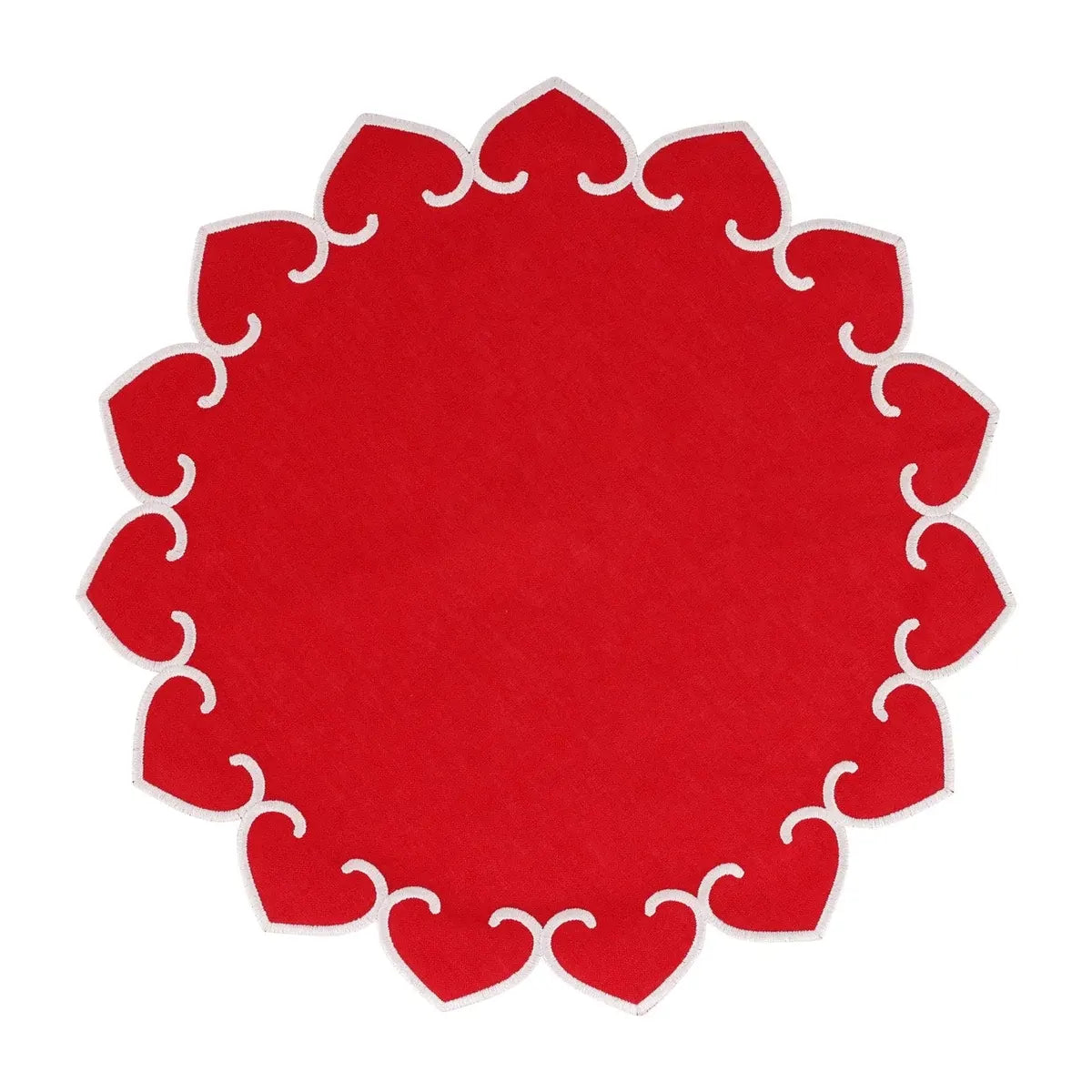 Tessuti Red Round Placemats, Set of 4