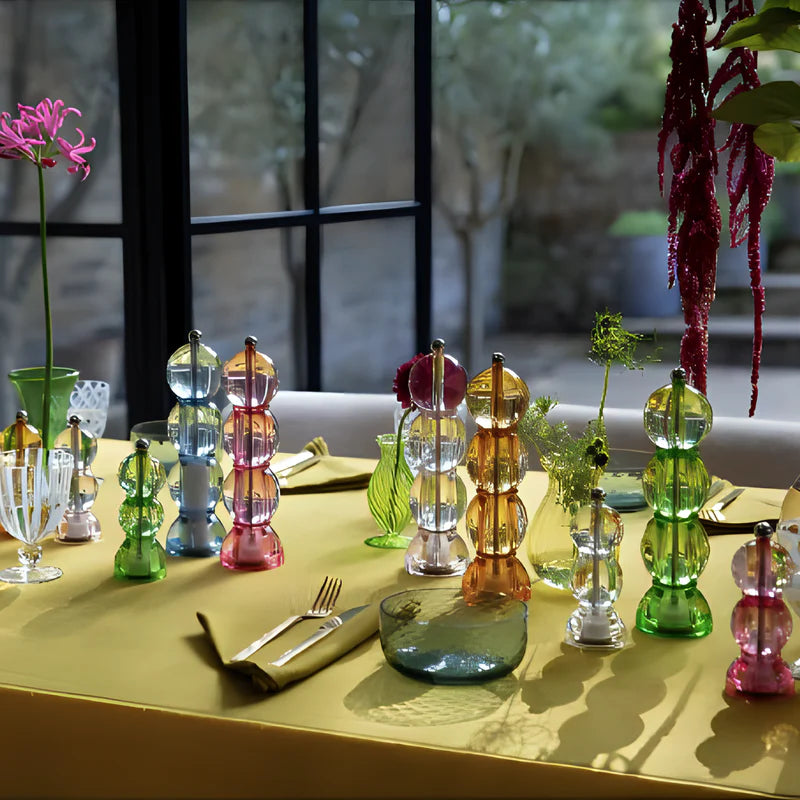 Amber Icy Bobbin Salt or Pepper Mill