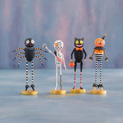 Glitterville Cat, Pumpkin Man, Spider, Pirate, Tabletop Figures