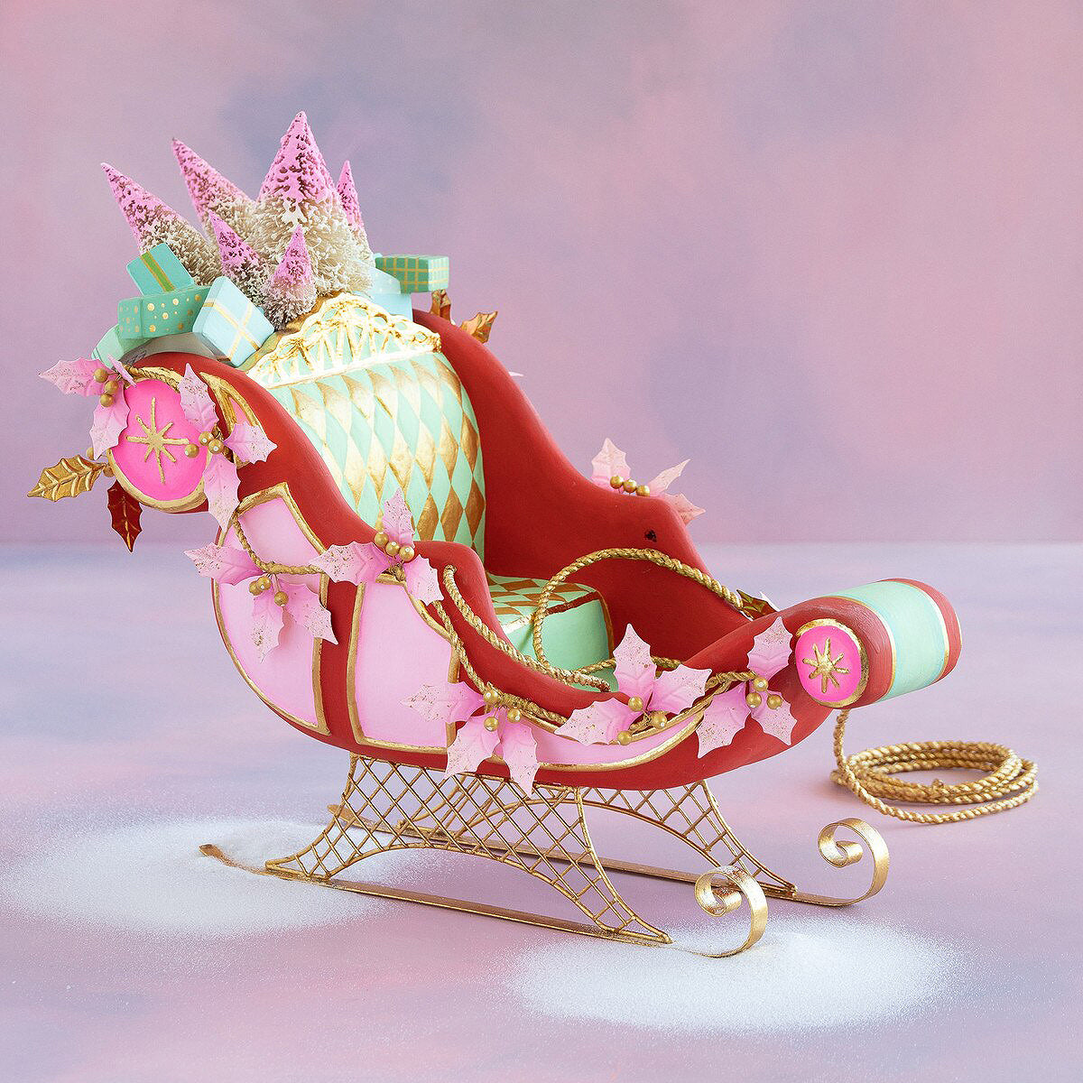 Glitterville Parisian Sleigh Tabletop, Red